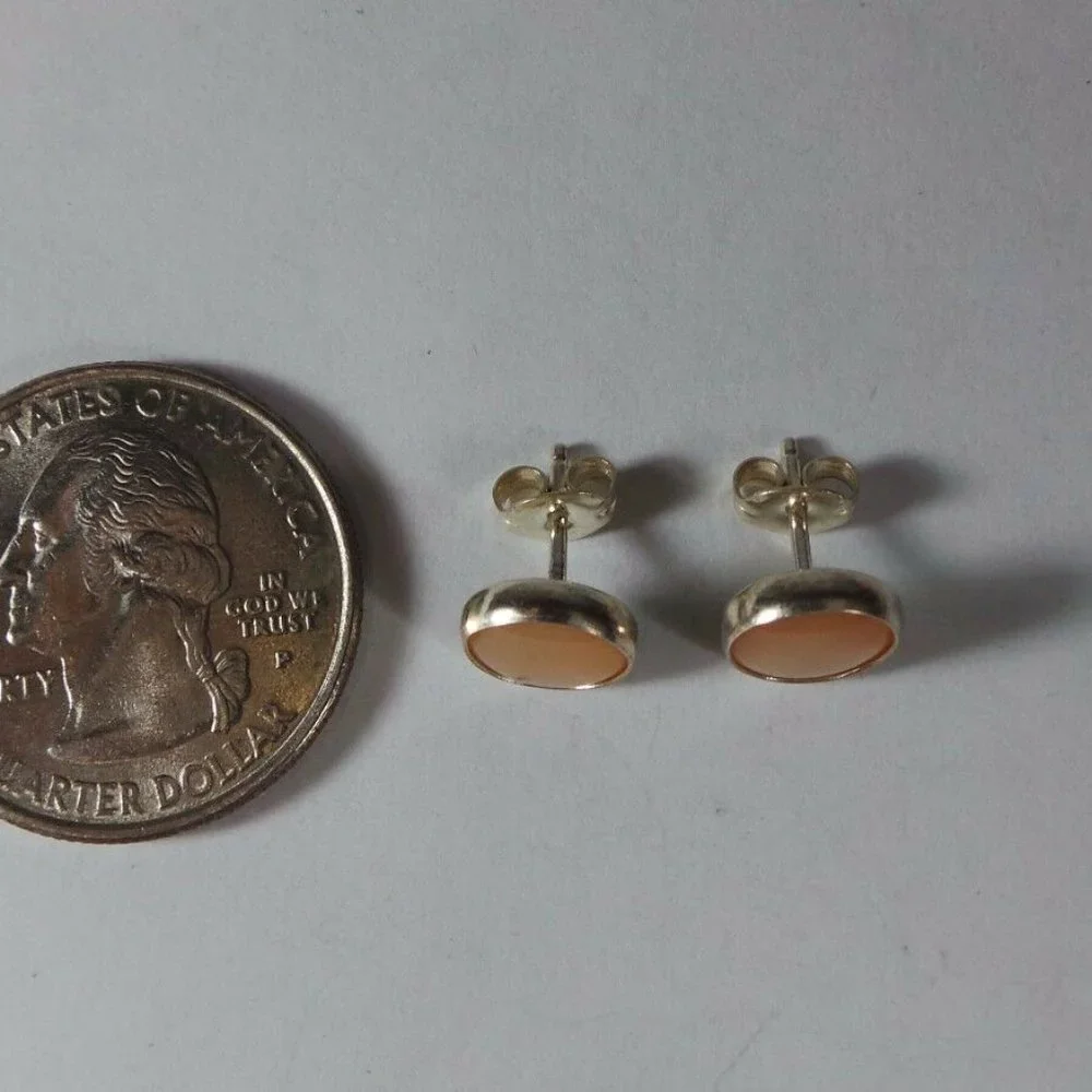 Handmade Indian Sterling Silver Earrings with Cats Eye Gemstone